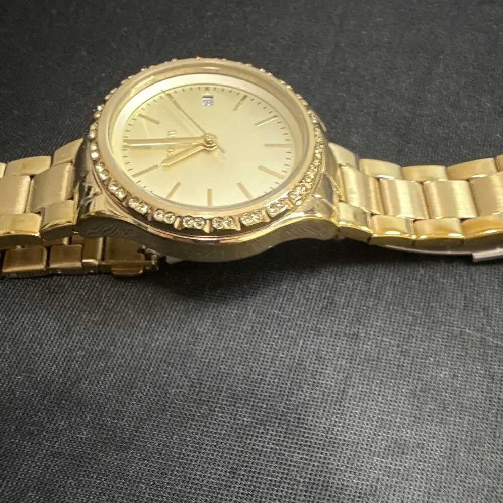 Fossil Women's BQ-3375 Wristwatch New Battery 5.75” Band 34mm Case Gold (G19)